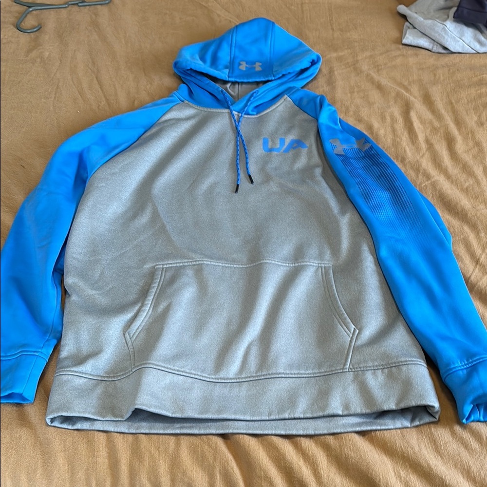 Under Armour Men's Blue and Gray Hoodie